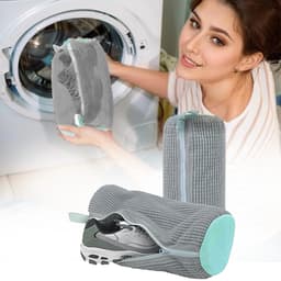 2 Stuks Schoenwaszak, Schoenwaszakken 360° Reiniging, Wasnet Schoenen voor Wasmachine, Schoenenzakreiniger met Ritssluiting, Herbruikbare Schoenwaszak, Wasbaar in de Machine, voor de Meeste Schoenen — thumbnail 2