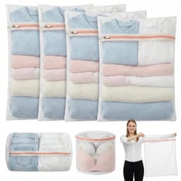 6 Stuks Grote Waszak voor Wasmachine, Meerdere Maten, Waszakken met Ritssluiting, Wasnetten van Verdikte Netstof, Ideaal voor Fijne Was, Ondergoed, Sokken, Beha's, Mantels — thumbnail 1