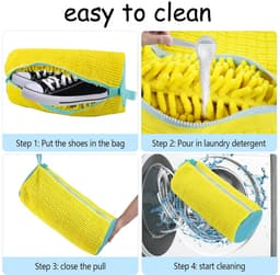 Wasmachine, 1 stuk Waszak Schoenen Borstels, Wasmachine Wasnet Schoenen, Anti-vervorming, Met Ritssluiting, Schoenzak voor Wasmachine en Droger, Blauw — thumbnail 5