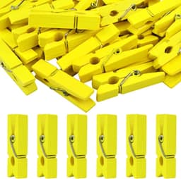 Houten Foto Clips - Mini Wasknijpers Papier Peg Pins - Foto's Ophangen - Natuurlijk Hout — thumbnail 1