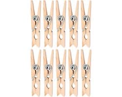 mit Herz Houten knijpers breed, 10 stuks, decoratieve wasknijpers, 7 cm hoog, 1,7 cm breed, voor foto's, wenskaarten, geschenkdecoratie, adventskalender, doe-het-zelf geldgeschenken, decoratie
