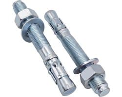 Verzinkte Wigankers - Metalen Pluggen Ankerbout - Beton Bevestigen - Stevige Houding - M20 x 160 mm - Zilver