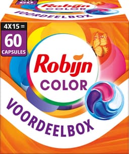 Robijn Wasmiddel - 4-in-1 Wascapsules - Color - 4 x 15 stuks - 60 Wasbeurten - Voordeelverpakking — thumbnail 1