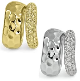 2 Paar Oormanchet Oorbellen zonder piercings, 14K Vrouwen Chunky Earcuff Oorbellen zonder clip-on gat voor kraakbeen voor meisjes, hypoallergeen, zilver+goud — thumbnail 1