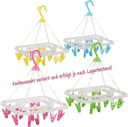 2x Sokkeldroger met 18 wasknijpers - Mini roterende droger om op te hangen - Droger voor sokken [Selectie varieert] (wit) — thumbnail 4