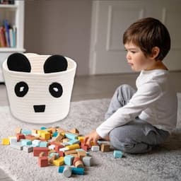 - Geweven Opbergmand van Katoenen Touw met Handvat voor Babyspeelgoed- Ruime Opbergmand van Katoenen Touw met Handvat voor Babyspeelgoed- Stijlvolle Opbergmand van Katoenen Touw met Handvat voor Babyspeelgoed — thumbnail 4