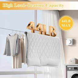 Intrekbare Waslijn - Droogrek Binnen - Kleding Drogen - Niet-doorhangend Ontwerp - 4.7 Meter - Wit — thumbnail 3
