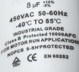 Dparts condensator 8 µF - universeel - 450V - universele aanloopcondensator - 8uf 450vac startcondensator — thumbnail 2