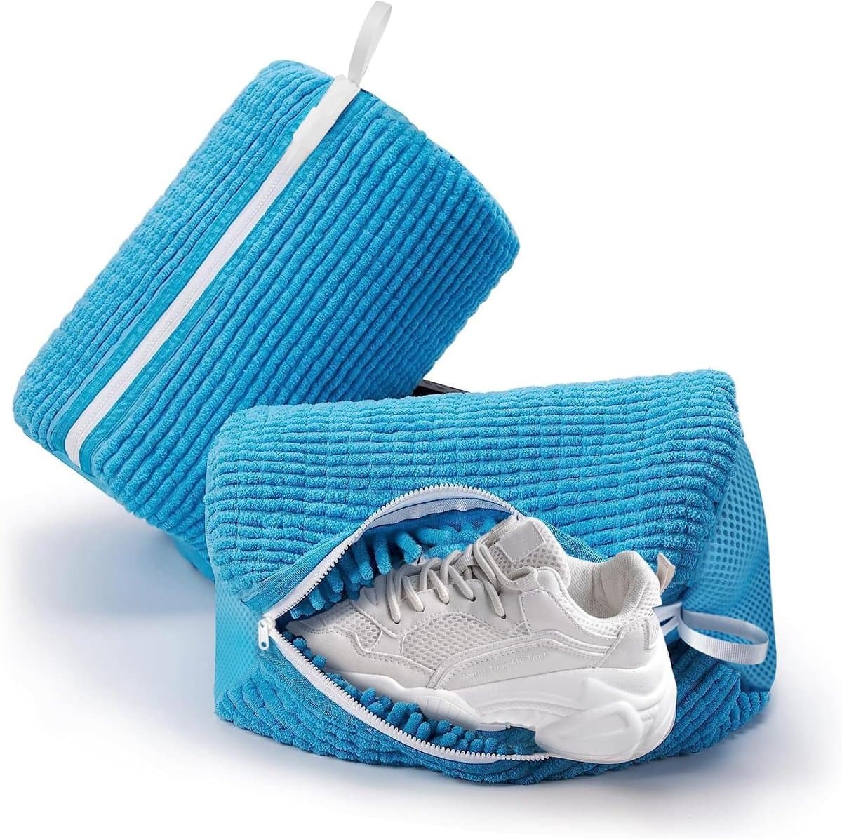 SnelShoppen - 2 Stuks Schoenwaszakken, Ademend Chenille Schoenwaszak met Rits, Waszak voor Wasmachine en Droger, Perfect voor Schoonmaken van Schoenen — afbeelding 1
