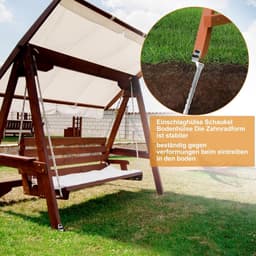 SnelShoppen - Set van 4 Impact Sleeves L-vormige Grondankers 50 cm van Verzinkt Staal voor Hamerinstallatie, Ondersteuning voor Houten Posts, Speeltor — thumbnail 5