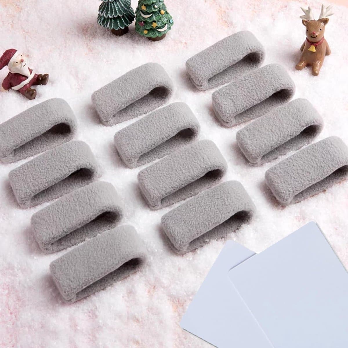 SnelShoppen - 12 Stuks Dekbed Clips Fluffy Dekbedhouders met Installatiekaarten Antislip Veerklemmen om Dekbed op zijn Plaats te Houden (Grijs) — afbeelding 1