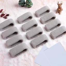 SnelShoppen - 12 Stuks Dekbed Clips Fluffy Dekbedhouders met Installatiekaarten Antislip Veerklemmen om Dekbed op zijn Plaats te Houden (Grijs) — thumbnail 1