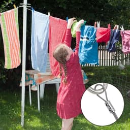 SnelShoppen - Pack van 12 Draadklemmen, 1.5-2 mm, RVS Draadklemmen, Dubbele Gat Koper Klemmen voor Stalen Kabel, Draad, Waslijn, Balkon, Tuin, Buiteng — thumbnail 2