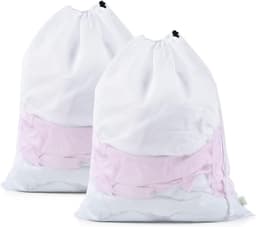 Herbruikbare waszakken met koord voor lingerie, shirts, sokken en bh's - 30 x 40 cm, set van 2 — thumbnail 1