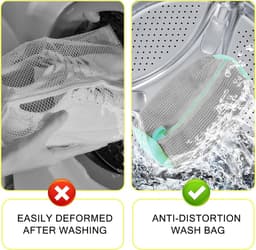 SnelShoppen - 2 stuks Schoenwaszakken voor Wasmachine, Herbruikbare Schoenentas met Rits, Bescherming voor Schoenen in Wasmachine en Droger, Grijs, 19 — thumbnail 4