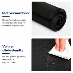 Siliconen Wasmachine Beschermmat 60x60 cm - Antislip Mat voor Wasmachine en Droger - Multifunctionele Waterdichte Beschermmat voor Huishoudelijke Apparaten - Zwart — thumbnail 4