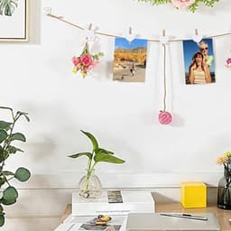 100 Houten Hartvormige Fotoklemmetjes met 30m Touw voor Kaarten, Decoratie en Knutselen — thumbnail 3
