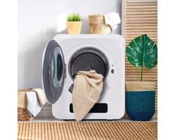 Compacte Luchtafvoer Wasdroger 3-4 kg - Mini Wasdroger met RVS Trommel & UV Sterilisatie - Wandmontage Wasdroger 850W - 6 Programma's - Wit [Energieklasse G]