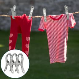 20 stuks - Handdoekclip voor op het strand - Winddichte dekenclip - Voorzien van een stevige, duurzame en roestbestendige veer - Grote kledingclip van roestvrij staal - Houdt handdoeken, kleding en dekens droog aan waslijnen en rekken (zilver) — thumbnail 5