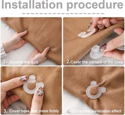 Dekbedclips Naaldloos - 30 Stuks - Transparant - Anti-slip Beddengoed Klemmen - Lakenhouder - Dekbedovertrek Fixatie - Matrasclip - Gordijnklem - Wit — thumbnail 5