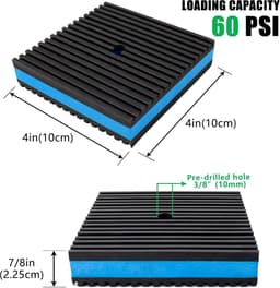 Anti Vibratie Pads - Antislipmatjes - 4 stuks - Rubber Anti Trillingen Isolatie Pads - 10 × 10 × 2,2 cm - Trillingsdempers Airconditioning - Wasmachine dempers - Verhoger - Voor Luchtcompressor, Airconditioner Unit, HVAC, Loopband — thumbnail 5