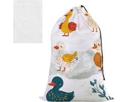 Witte Waszak - Laundry Bag Opbergtas - Kleding Wassen - Mesh Voering - 61 x 61 x 91 cm