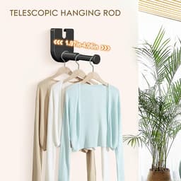 Uittrekbare Waslijn - Wandmontage Waslijn - Kleding Drogen - Doorhangbeveiliging - 4.2 Meter - Zwart — thumbnail 2
