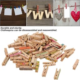 Mini Houten Wasknijpers - Kleine Knijpers Bloem - Decoratie en Ophangen - Uniek Bloemmotief - 100 stuks - Houtkleur — thumbnail 2