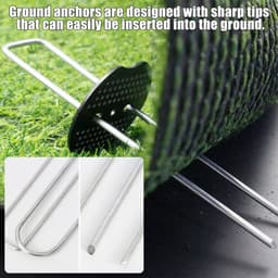 Haringen voor haringen, stabiel, grondanker, 50 grondankers + 50 bufferschijven, herbruikbaar, U-vormige haringen, anti-roest grondanker, tuinpalkken, voor onkruidbarrière, 15 x 4 cm, Ø 2,5 mm — thumbnail 2