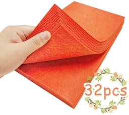 Stijve Vilten Vellen, 32 Stuks Viltstof voor Knutselen, 17,78×28,7cm Gekleurde Stof Vierkanten voor Kunst en Ambachtelijke Doe-het-zelf Benodigdheden (rood oranje) — thumbnail 2