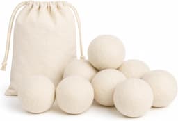 SnelShoppen - Droogballen Wol 8 Stuks 7 cm Herbruikbaar voor Wasdroger met Opbergtas 100% Schapenwol voor Donsjacks Beddengoed Handdoeken en Kleding — thumbnail 1