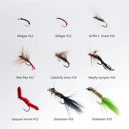 Vliegvissen Vliegen Set Vliegen Assortiment Forel Bass Vissen met Fly Box met Droge/Natte Vliegen, Nimfen, Streamers, Popper — thumbnail 4