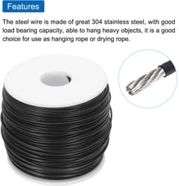 Dailygoods - 100m Rvs Kabel met 30 Aluminium Moffen voor Waslijn en Decoratie — thumbnail 4