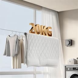 Uittrekbare Waslijn - Intrekbare Droger - Kleding Drogen - Automatisch Intrekbaar - 42 meter - Grijs — thumbnail 3