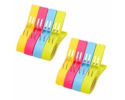 Dailygoods - 8 Stuks Grote Kledingdroogclips - Perfect voor Wasgoed en Strandhanddoeken