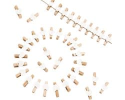 Houten Knijpers - Wasknijpers Mini - Decoratie Foto's - Hartvormig Design - 3 cm - Wit