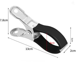Zeilklemmen - 10 stuks - Clips Voor Zwembadafdekkingen - Dekzeil Klemmen - RVS - Winddicht en krasvast - Stevige klemming - Geschikt Voor Het Drogen Van Dekbedden, Sokken, Kleding En Zwembadafdekkingen - 13CM - zwart — thumbnail 4