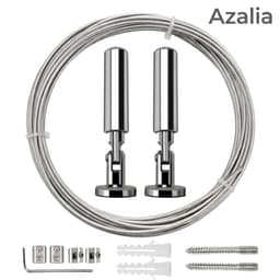 Azalia5m Muurbevestiging Gordijnwalsdraadset, Hangende Draadgordijngordijnwalsdraad, voor Licht/Lampfoto's, Kunstprojecten Waslijn (Zilver) — thumbnail 1