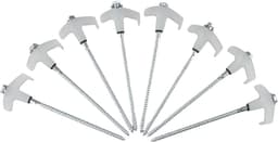 Grondankers Schroef - Tentharingen - Buiten Stabiliteit - Schroefontwerp - 8 Inch - Wit — thumbnail 1