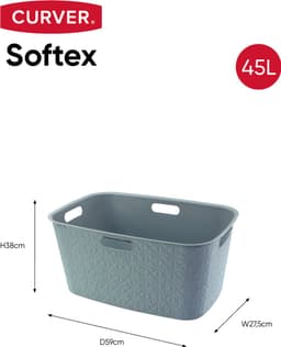 Curver Softex Wasmand - 45 liter - 57x37x27cm - Blauw — thumbnail 2