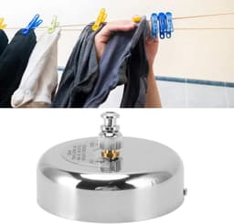 Intrekbare Waslijn - Uittrekbare Lijn - Kleding Drogen - Roestvrij Staal - 280 cm - Zilver — thumbnail 3