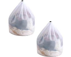 Set van 2 Wasnetten 40 x 30 cm voor Wasmachine, Fijne Netten met Trekkoord, Herbruikbaar voor Ondergoed, Sokken en Babykleding, Bescherming tijdens de Wasbeurt