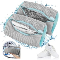 Schoenwaszakken - Set van 2, Waszak voor de Wasmachine, Anti-Deformatie, Geschikt voor Sneakers en Sportschoenen, Grijs — thumbnail 1