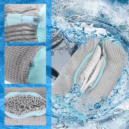 Schoenwaszakken - Set van 2, Waszak voor de Wasmachine, Anti-Deformatie, Geschikt voor Sneakers en Sportschoenen, Grijs — thumbnail 3