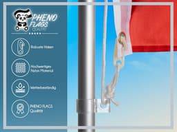 SnelShoppen - PHENO FLAGS 15 m Fahnenseil voor Fahnenmast met Haakjes - Duurzaam Vlaggenkoord voor Buitengebruik - Weerbestendig en Stevig — thumbnail 3