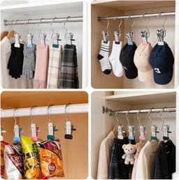 50 Stuks RVS Wasknijpers: 360° Draaibare Klemmen, Draagbare Antislip Haak voor Kleding, Handdoeken en Schoenen in 5 Kleuren — thumbnail 5