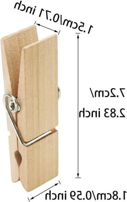 Grote houten wasknijpers, 12 stuks, 7 cm lang, stevig en duurzaam, ideaal voor knutselen en decoratie — thumbnail 5