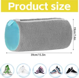 SnelShoppen - Pack van 2 Waszakken voor Schoenen - Wasmachine Bestendig met Rits - Herbruikbaar voor Sportschoenen en Canvas Schoenen - Grijs — thumbnail 5