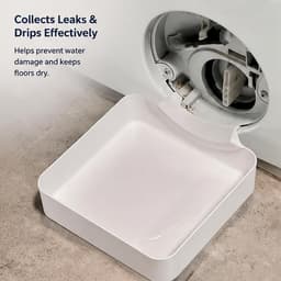 Afvoerbak voor wasmachine - 3D geprinte waterdichte bak - Lekbak Wasmachine - Opvangbak voor filterreiniging - Wasbak voor wasmachine - Wasmachineaccessoires - Universele - Voor huizen, wasruimtes, kelders en appartementen - Wit — thumbnail 3