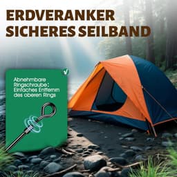 SnelShoppen - Ground Anchor Heavy Duty 4 Pack - Grondpennen Set voor Tenten, Trampolines en Grondbevestiging - Gemakkelijk te Installeren en Sterk — thumbnail 3